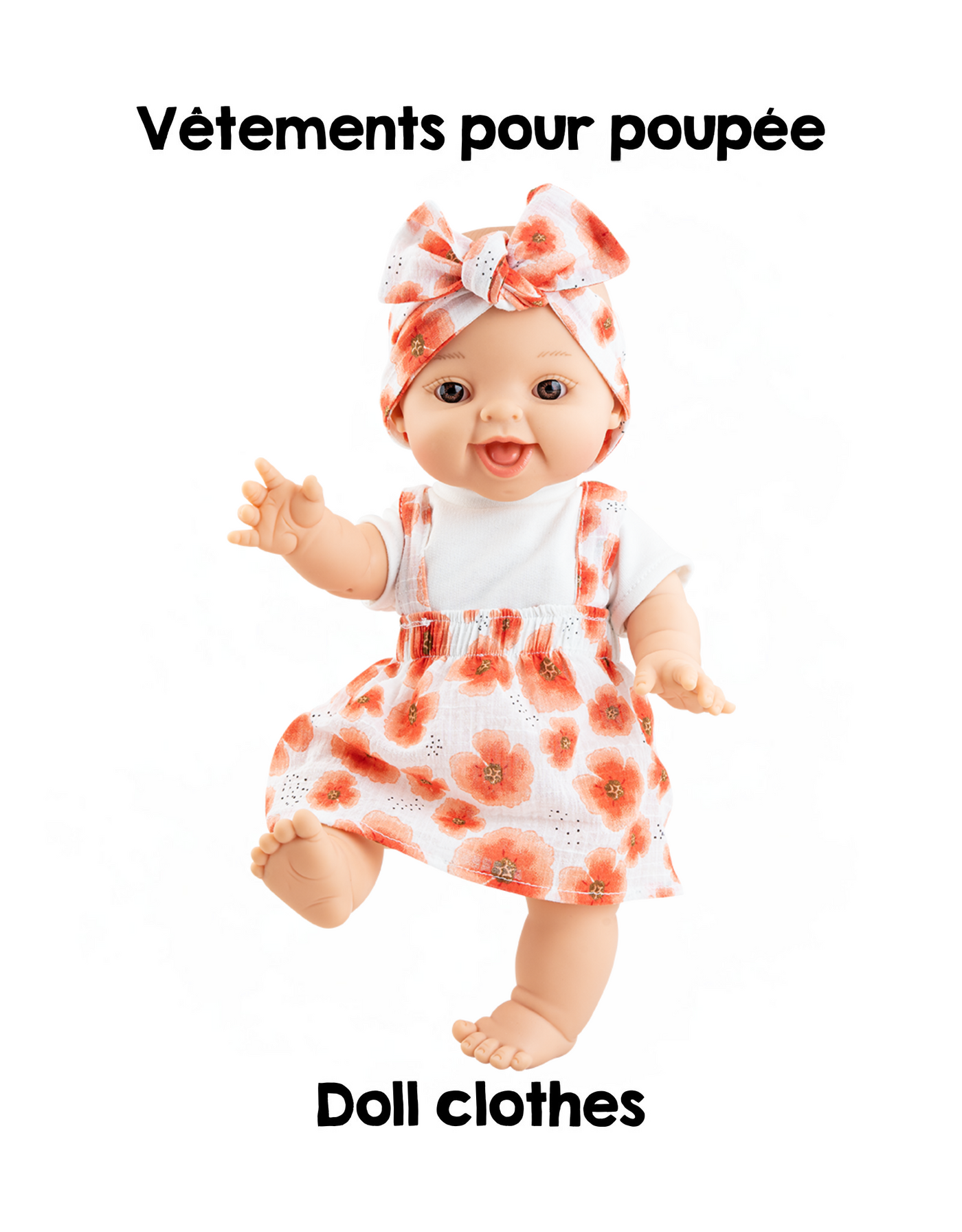 Vêtements pour poupée Gordis, Los Manus et Alex & Sonia - Ensemble salopette fleurie - Paola Reina