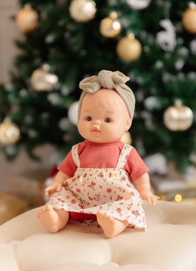Bébé Gordis - Frederica avec salopette-robe fleurie et bandeau - Paola Reina