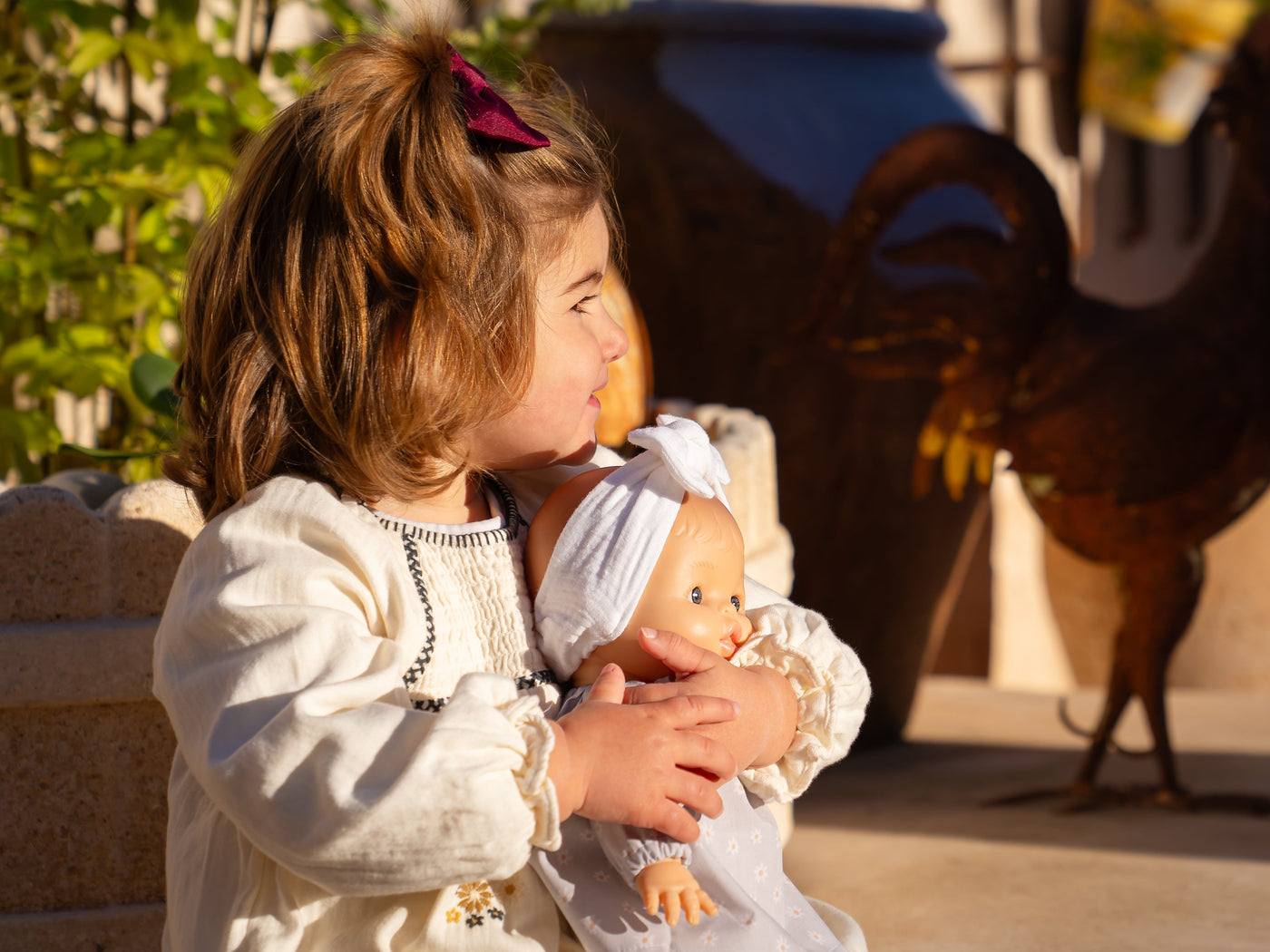 Alex & Sonia Doll - Sonia with floral blouse, tights and headband - Paola Reina