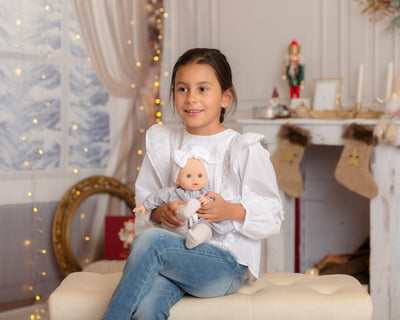 Alex & Sonia Doll - Sonia with floral blouse, tights and headband - Paola Reina