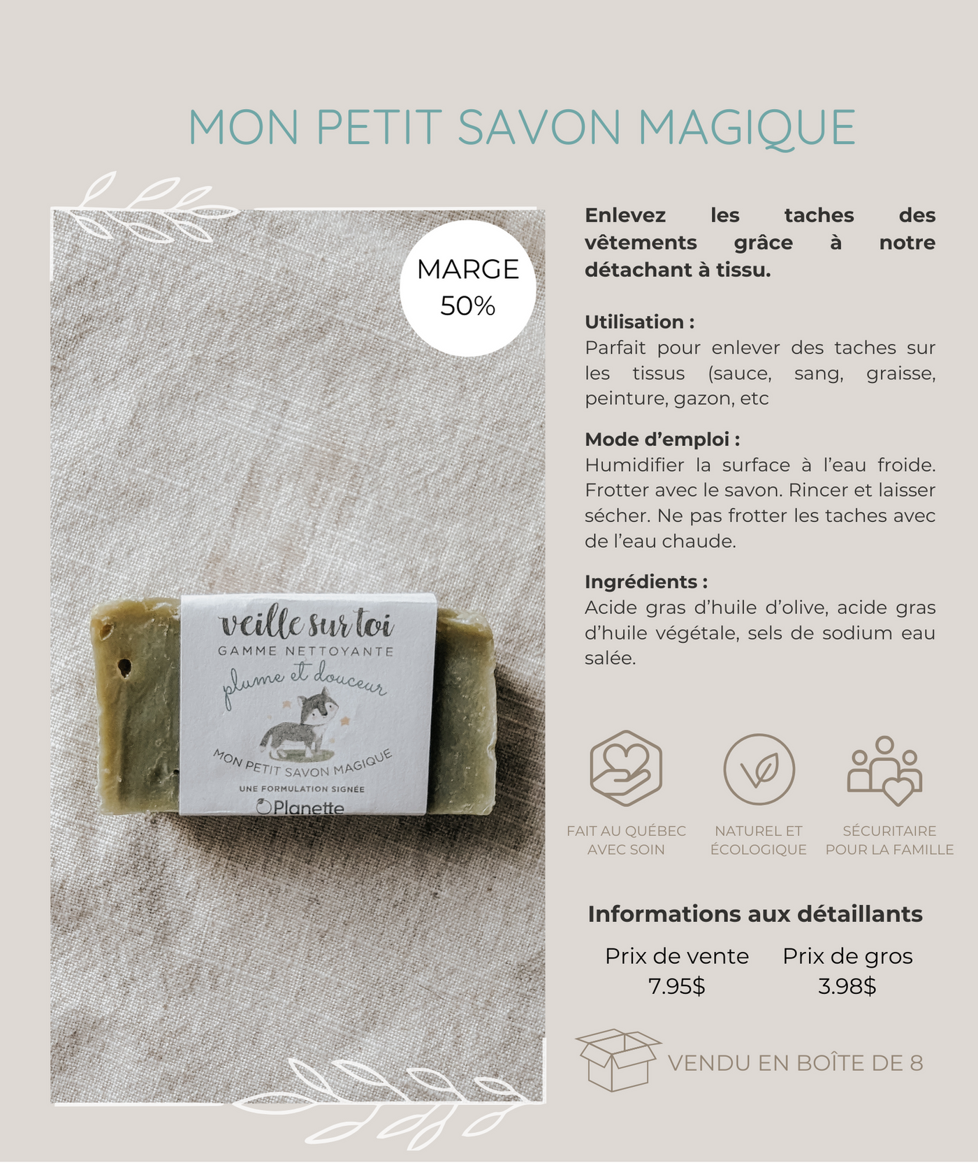 Gamme nettoyante - Mon petit savon magique - Boite de 8 - Veille sur toi & Planette