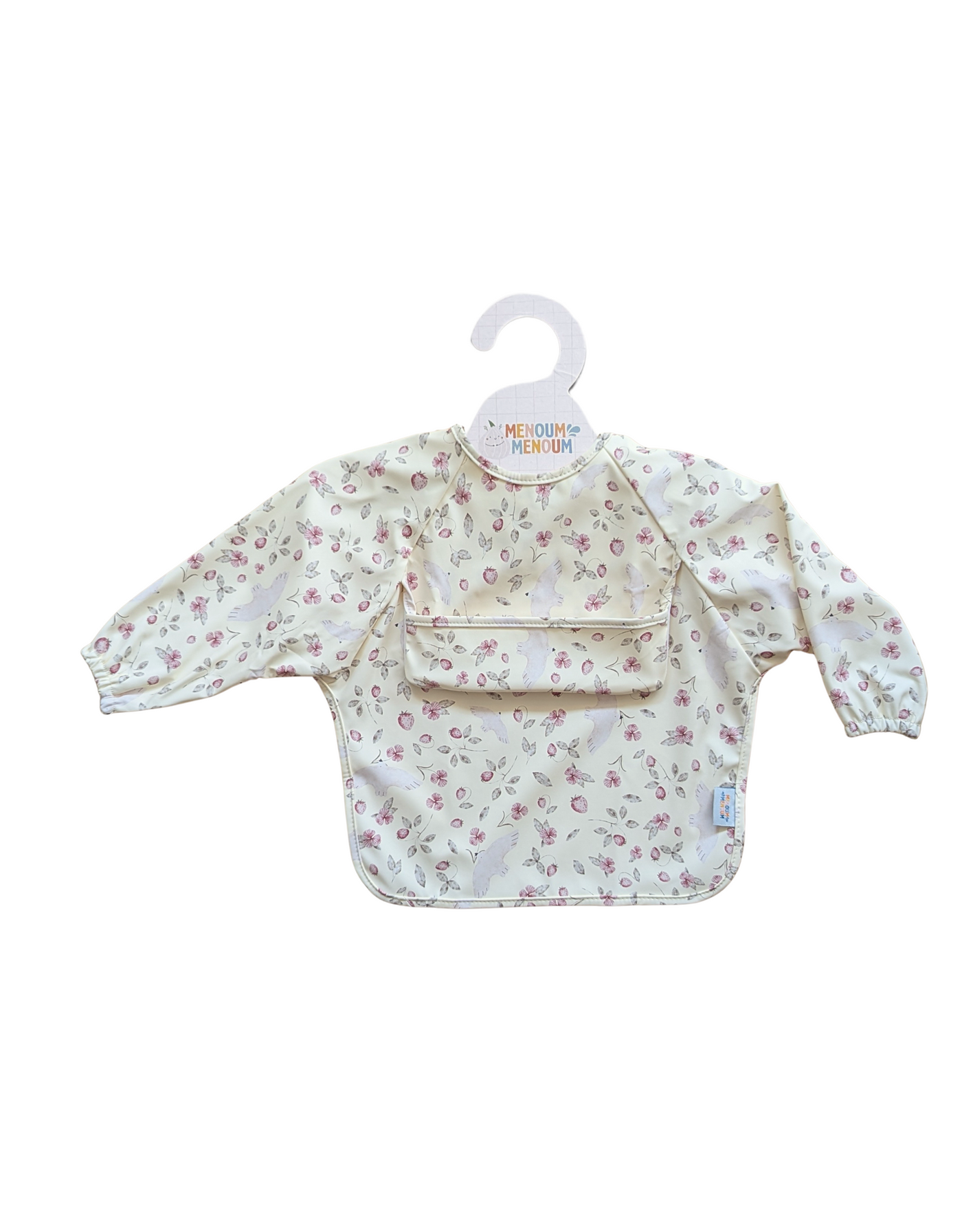 Long-sleeved bib - Flowers and birds - Menoum Menoum