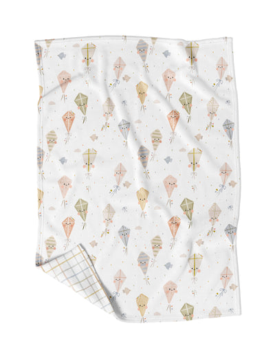 Couverture en minky pour enfant - Cerf-volant - Veille sur toi