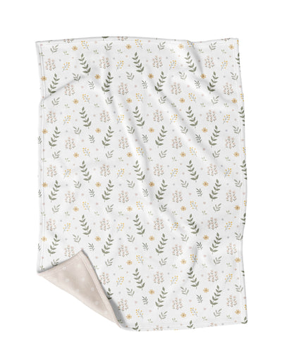 Couverture en minky pour enfant - Fleurs des champs - Veille sur toi