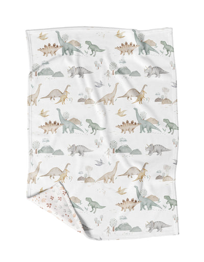 Couverture en minky pour enfant - Jurassique - Veille sur toi