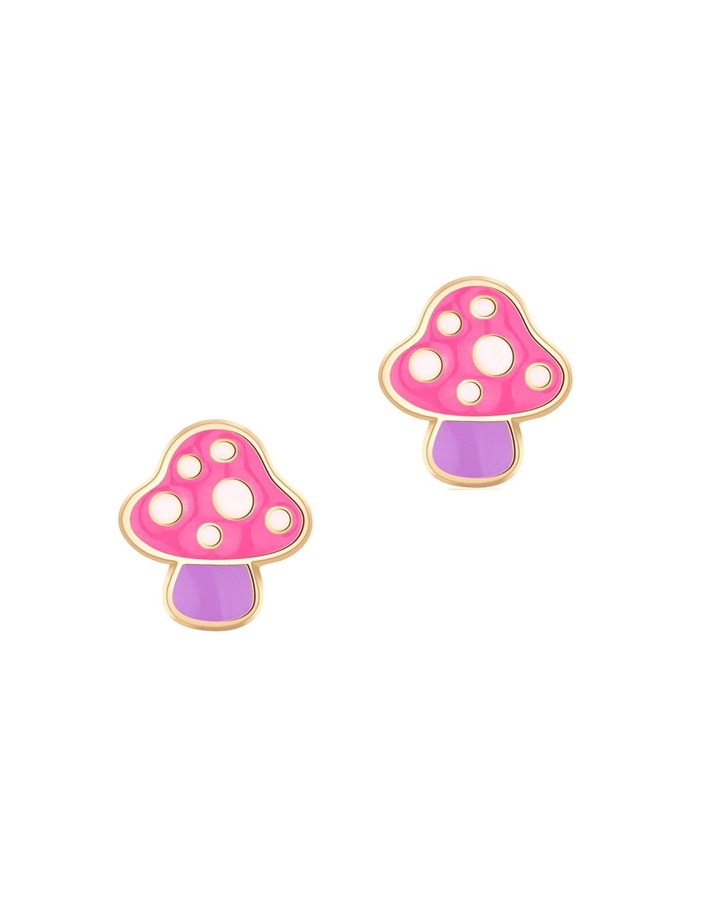 Boucles d'oreilles en émail - Petit champignon - Girl Nation