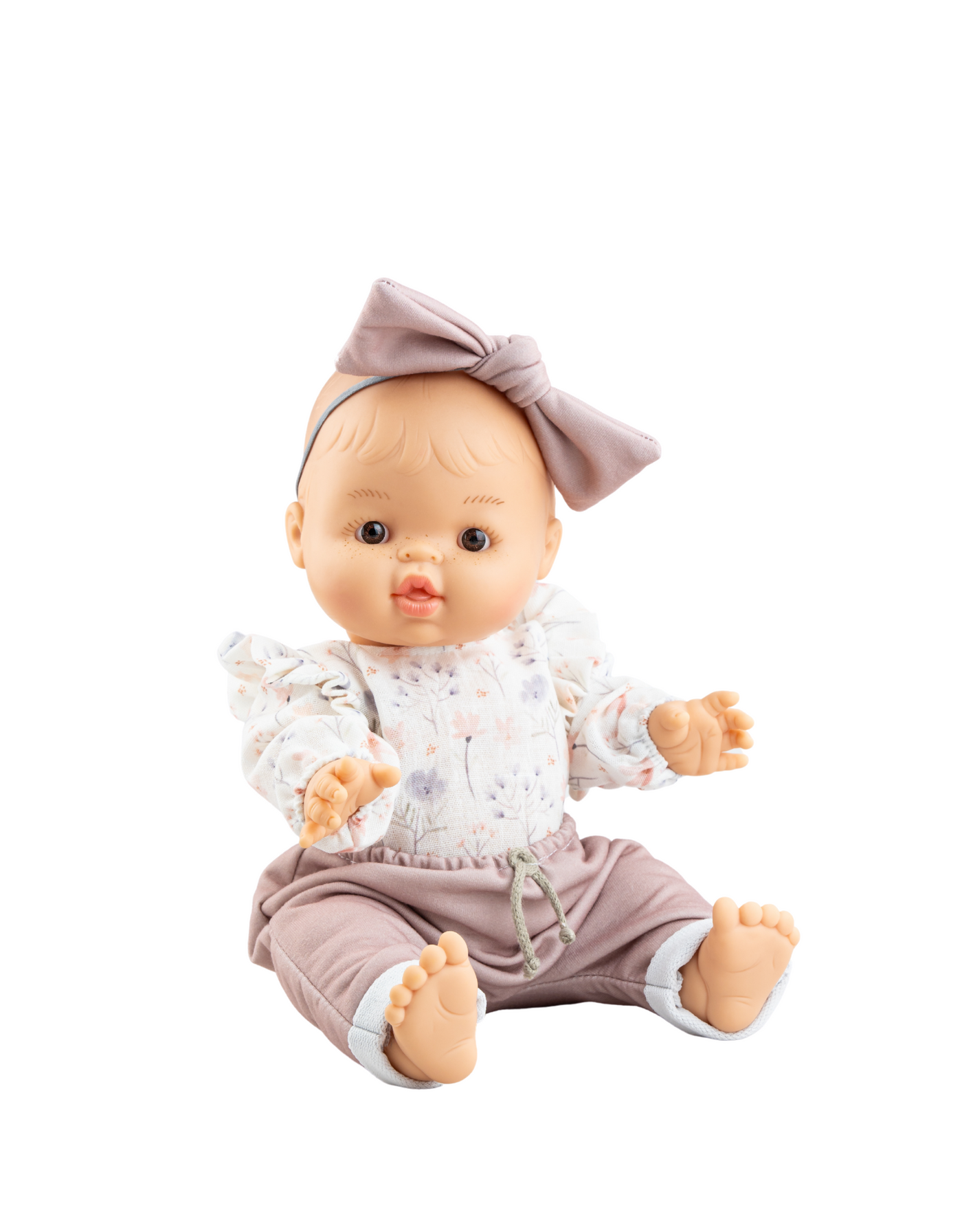 Bébé Gordis - Rose avec chandail fleuris, pantalon et boucle - Paola Reina