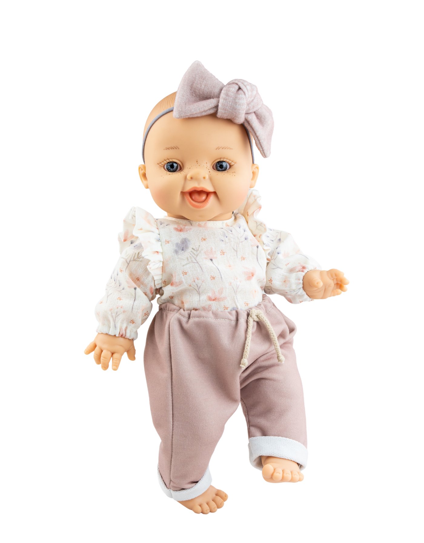 Bébé Gordis - Rachel avec chandail fleuris, pantalon et boucle - Paola Reina