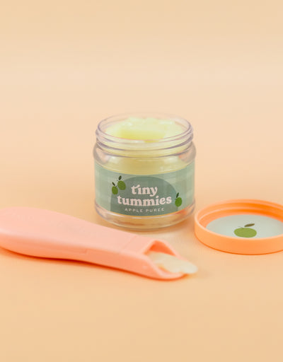 Box of 72 Tiny Tummies Jar and Spoon Sets - Apple - Tiny Harlow