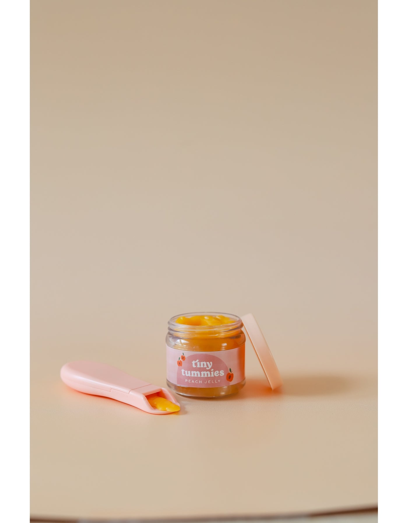 Box of 72 Tiny Tummies Jar and Spoon Sets - Peach - Tiny Harlow