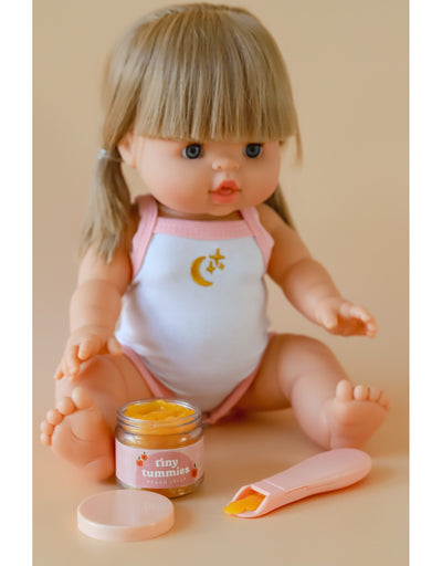 Box of 72 Tiny Tummies Jar and Spoon Sets - Peach - Tiny Harlow