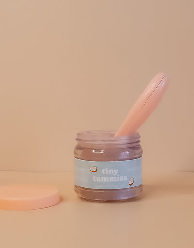 Box of 72 Tiny Tummies Jar and Spoon Sets - Coconut Yoghurt - Tiny Harlow