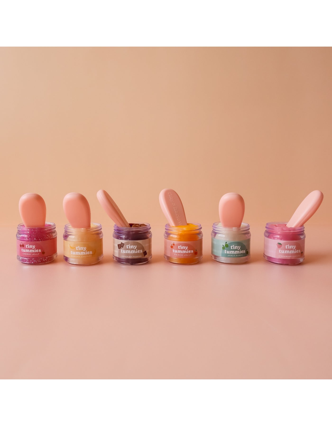 Box of 72 Tiny Tummies Jar and Spoon Sets - Chocolate - Tiny Harlow