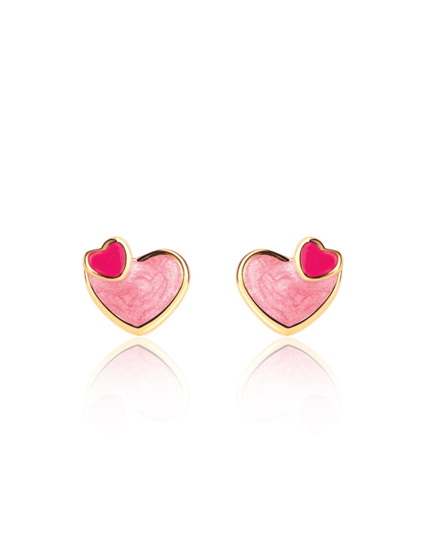 Boucles d'oreilles coeur en coeur - Girl Nation | Shine on me