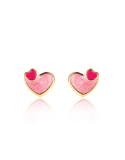 Boucles d'oreilles coeur en coeur - Girl Nation | Shine on me
