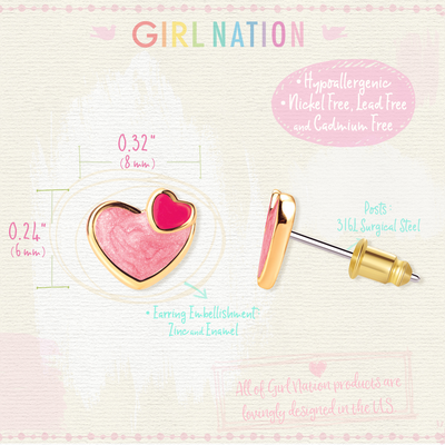 Enameled earrings - Heart 2 heart - Girl Nation
