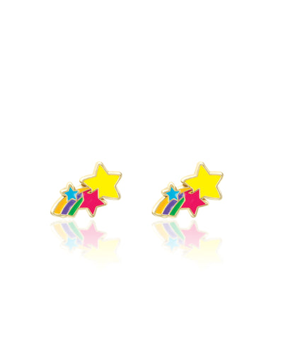 Boucles d'oreilles en émail pour enfant - Étoiles filantes - Girl Nation