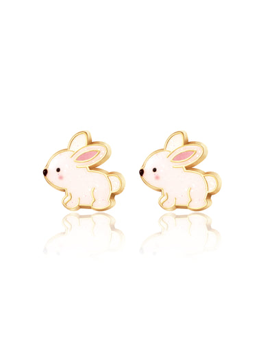 Boucles d'oreilles en émail - Lapin Brillant - Girl Nation