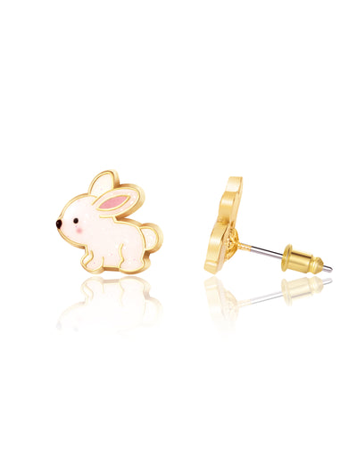 Boucles d'oreilles en émail - Lapin Brillant - Girl Nation