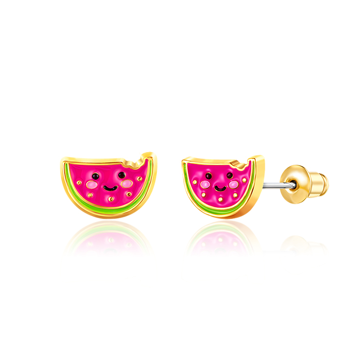 Enamel Stud Earrings - Watermelon - Girl Nation