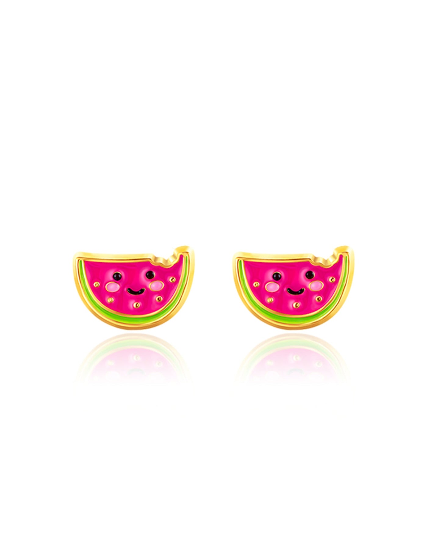 Enamel Stud Earrings - Watermelon - Girl Nation