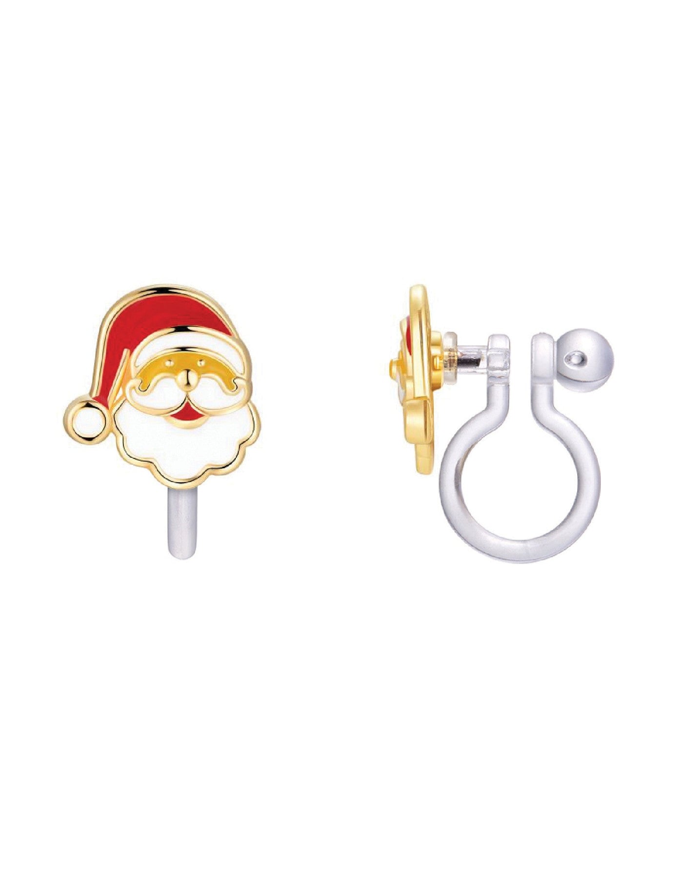 Boucles d'oreilles à clip en émail - Père Noël - Girl Nation