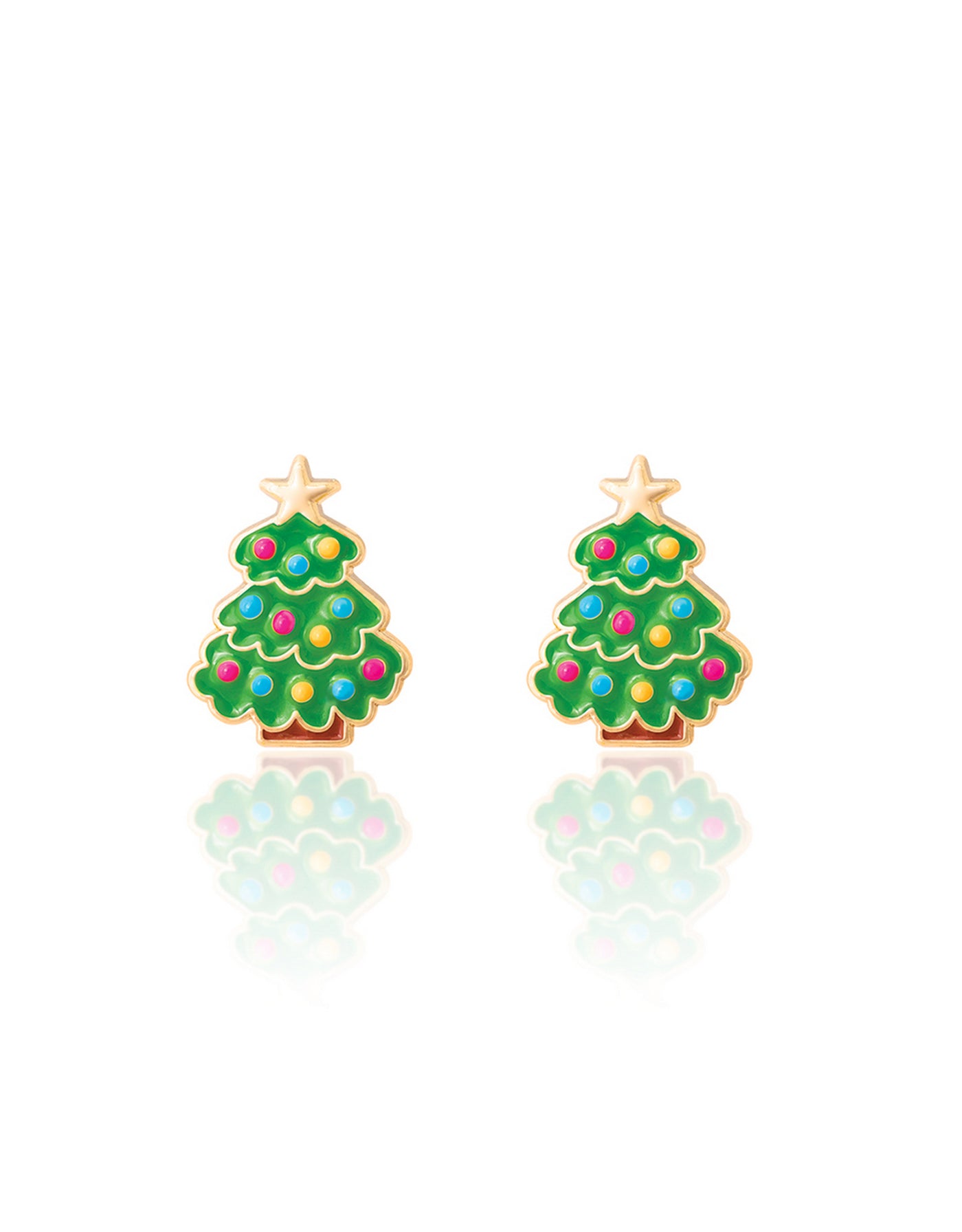Boucles d'oreilles en émail - Sapin de Noël joyeux - Girl Nation