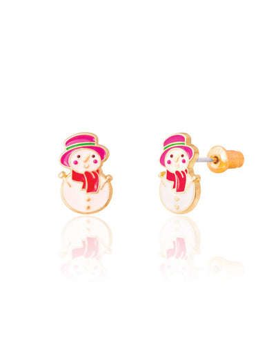 Enamel Stud Earrings - Snowman Wonderland - Girl Nation