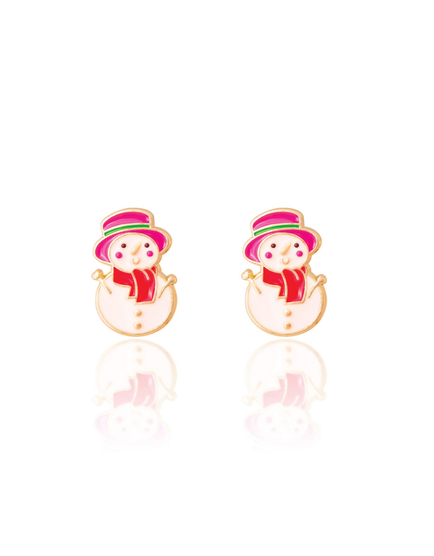 Enamel Stud Earrings - Snowman Wonderland - Girl Nation