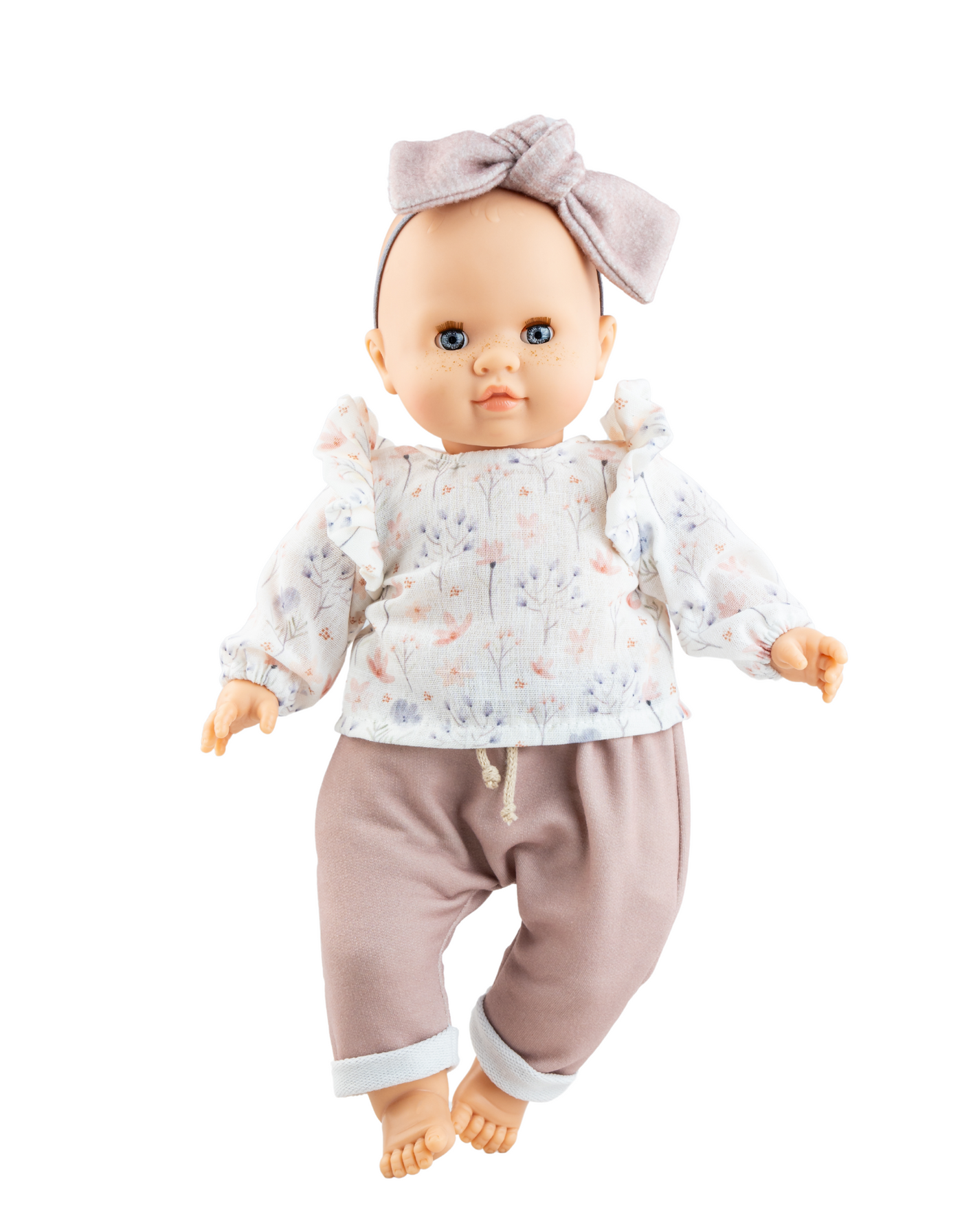 Poupée Los Manus - Lola avec chandail fleuris, pantalon et boucle - Paola Reina