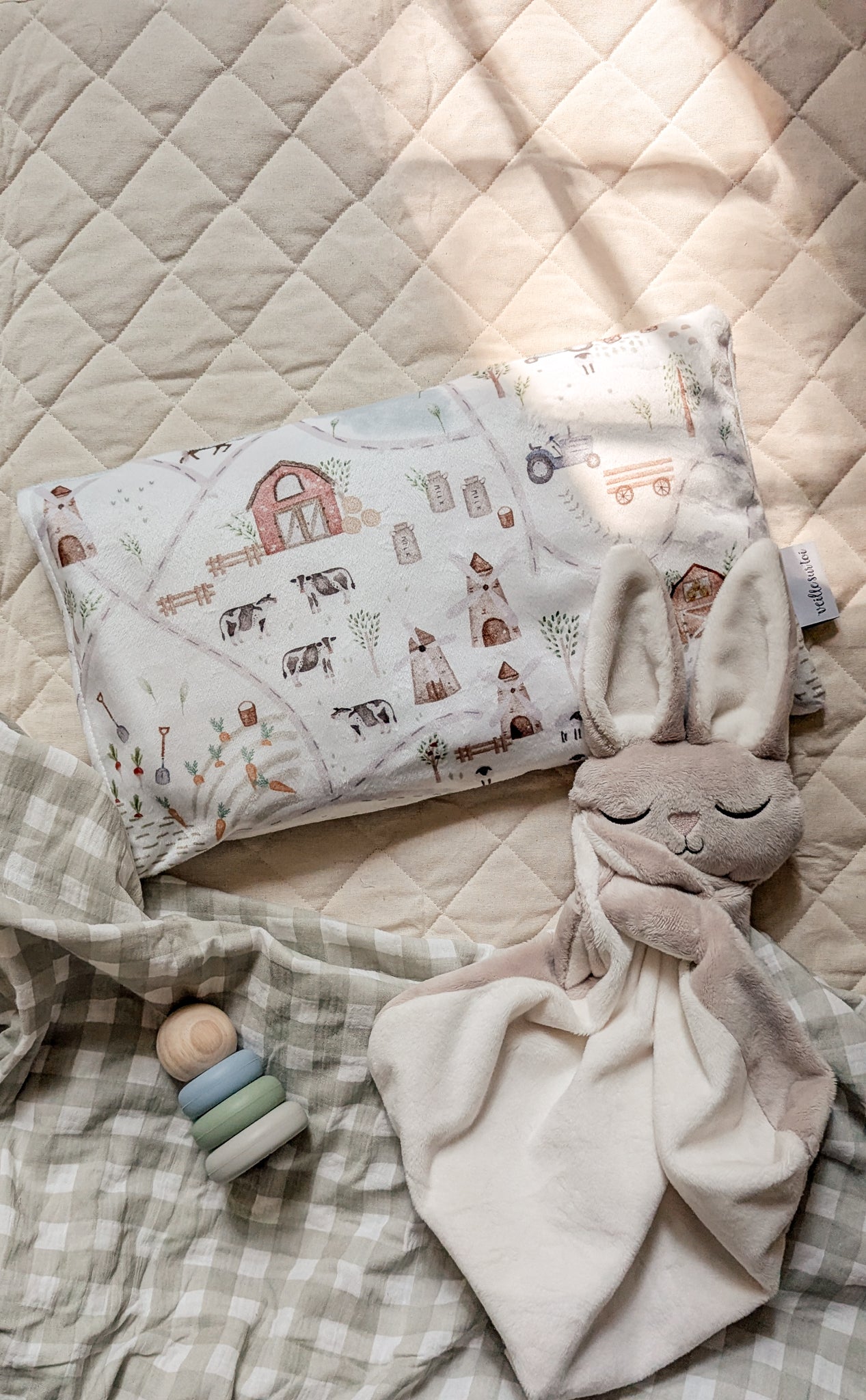 Children's pillowcase - Gedeon's farm - Veille sur toi