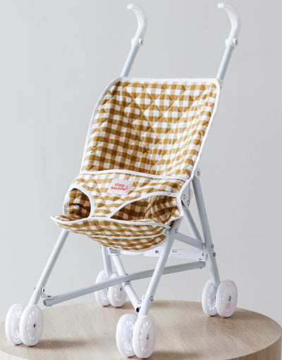 Poussette pour poupée avec motif vichy jaune - Tiny Harlow | Shine on me