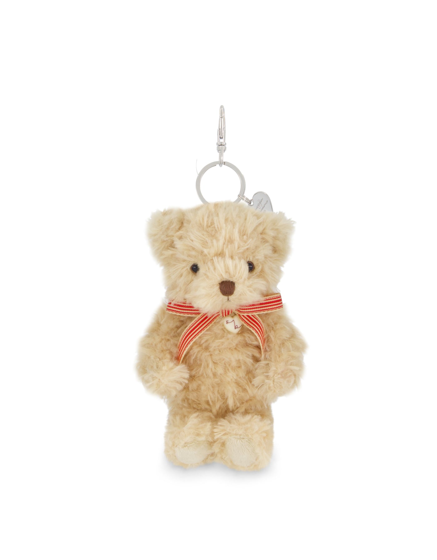 Porte-clé en peluche ultra-douce Arthur l'ours avec boucles rayures rouges - Snuggle Bunnies | Veille sur toi