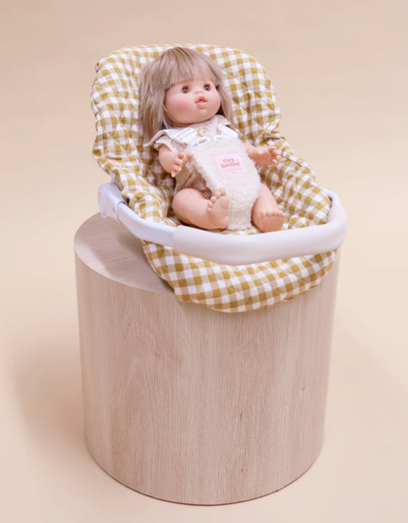Coquille pour poupée - Vichy moutarde - Tiny Harlow