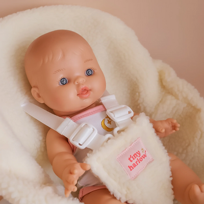 Coquille pour poupée - Vichy lilas et cerise - Tiny Harlow