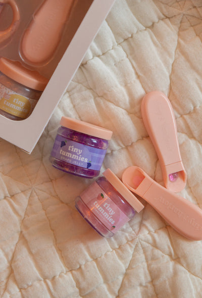 Box of 72 Tiny Tummies Jar and Spoon Sets - Strawberry - Tiny Harlow
