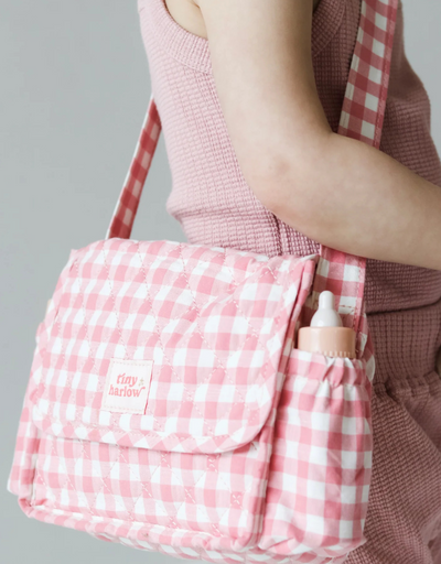 Sac à langer convertible - Vichy rose - Tiny Harlow