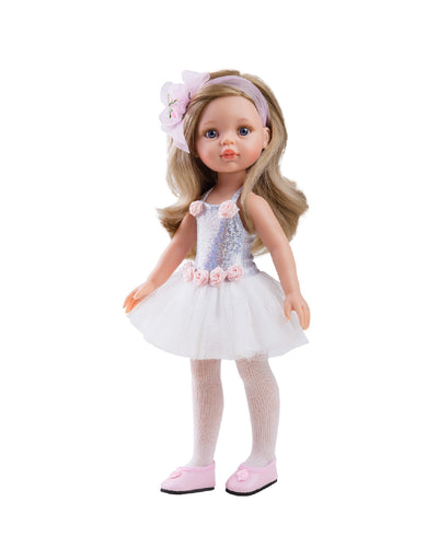 Las Amigas Doll Clothing - White and silver ballerina dress - Paola Reina