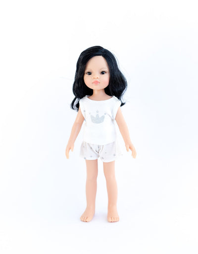 Las Amigas Doll in pyjamas - Liu with black hair - Paola Reina