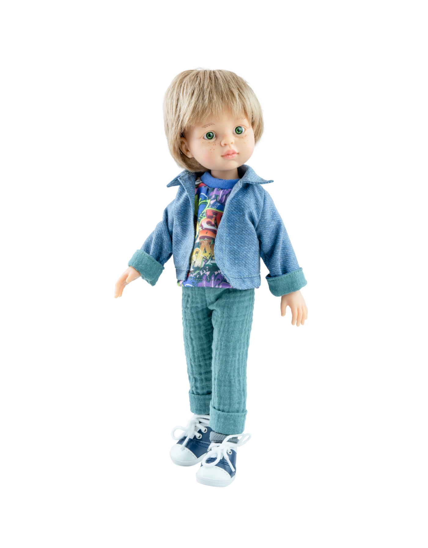 Las Amigas Doll - Luis with green linen jacket, sweater and pants - Paola Reina
