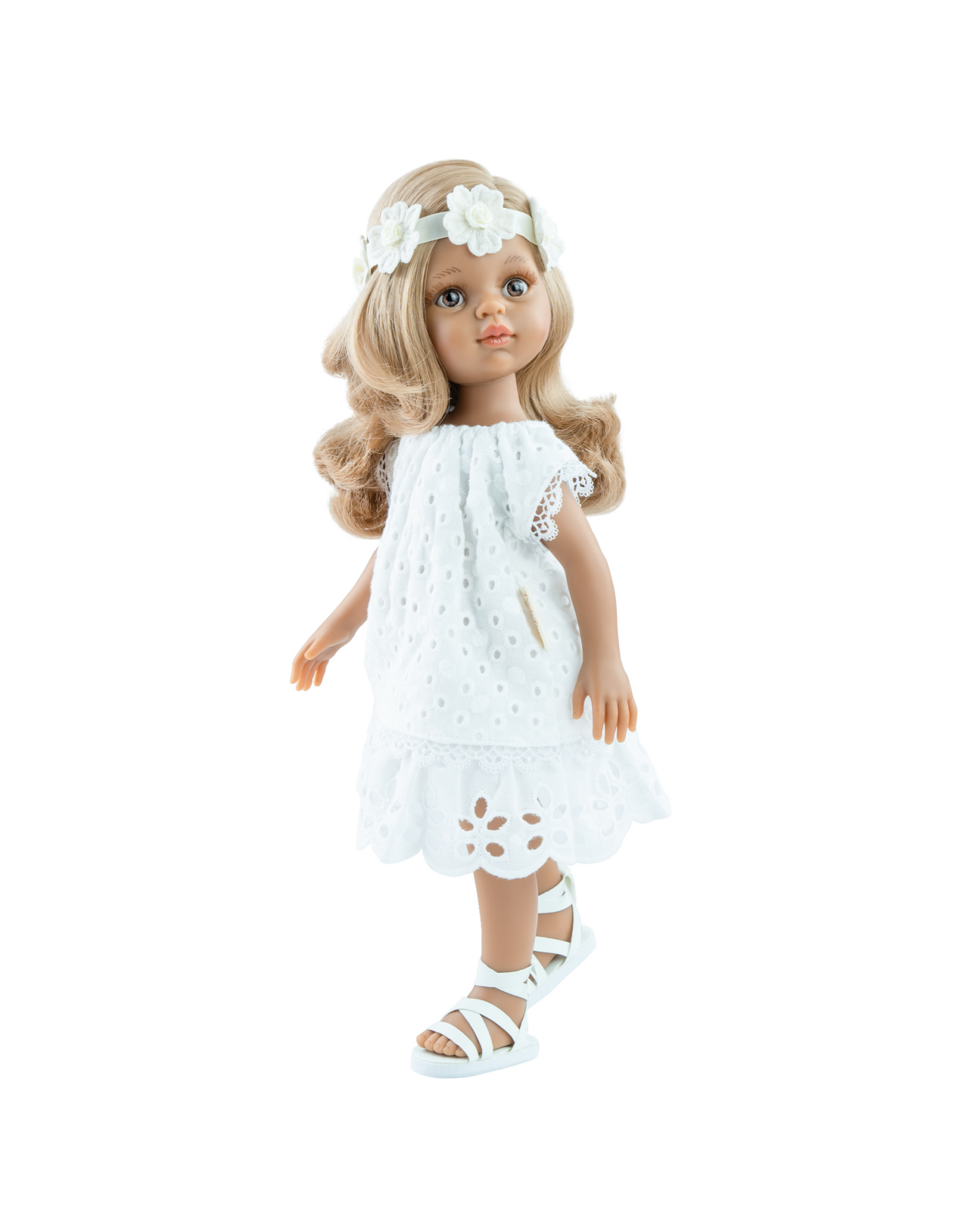 Las Amigas Doll - Luciana white dress and flower headband - Paola Reina
