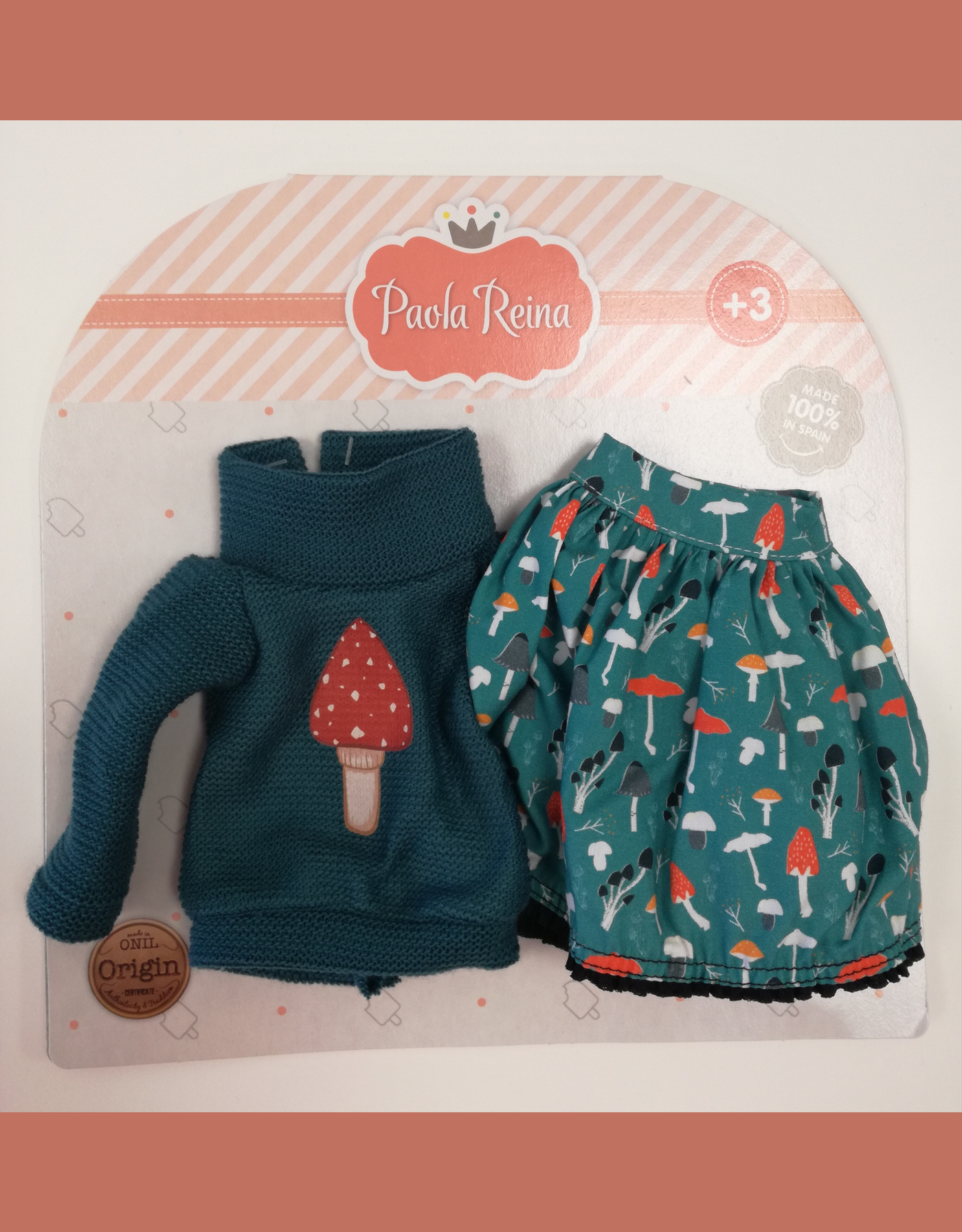 Las Amigas Doll Clothing - Mushroom Skirt & Sweater - Paola Reina