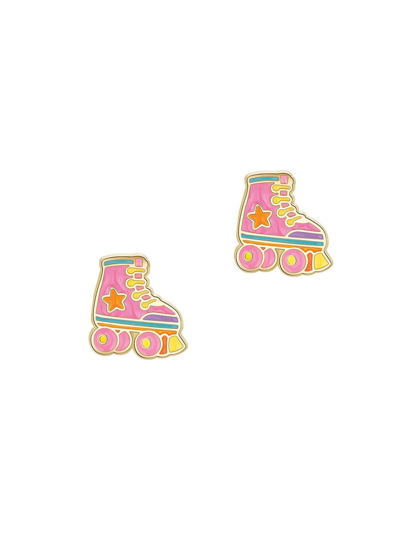 Enamel Stud Earrings - Roller Skates - Girl Nation