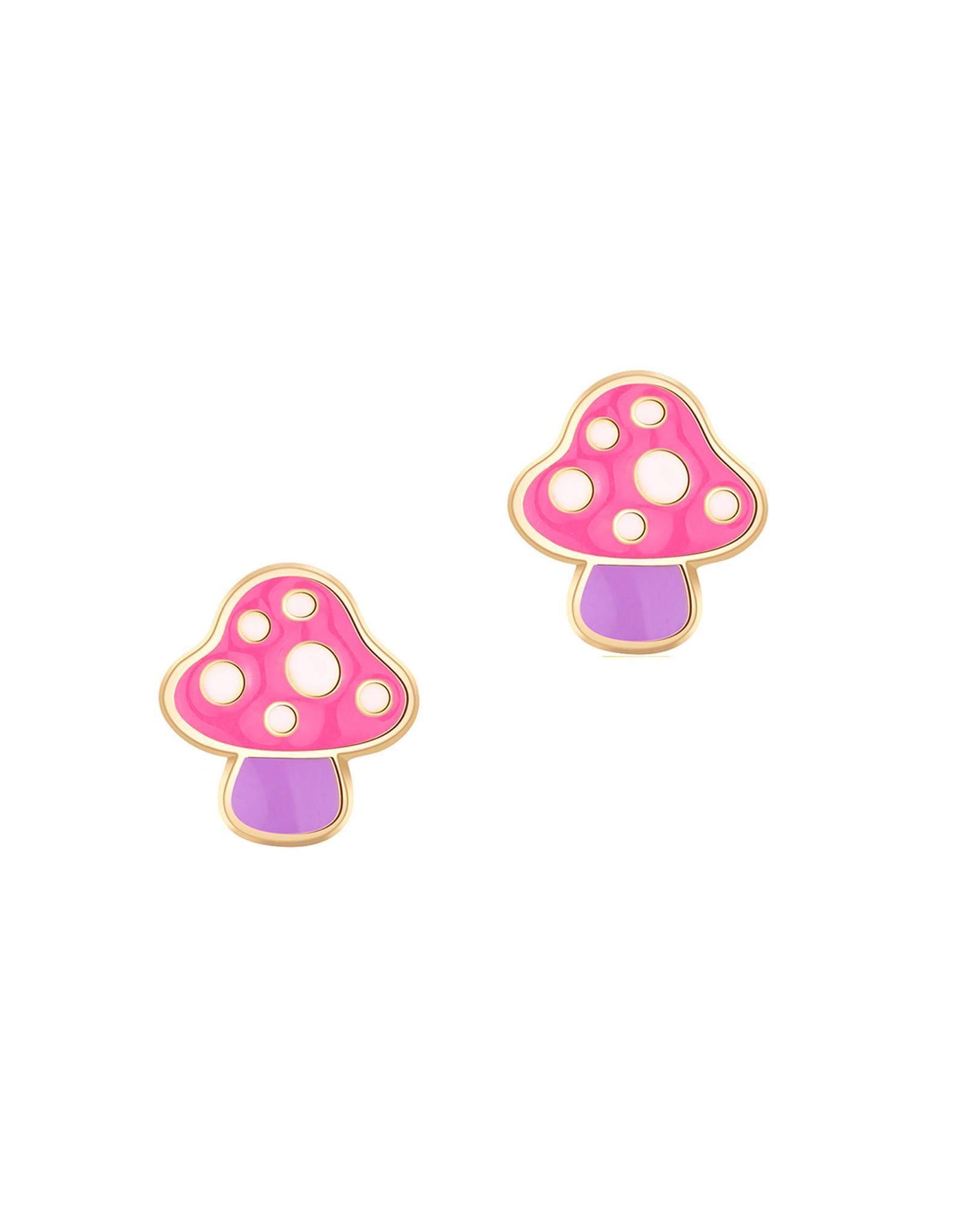 Enamel Stud Earrings - Little Mushroom - Girl Nation