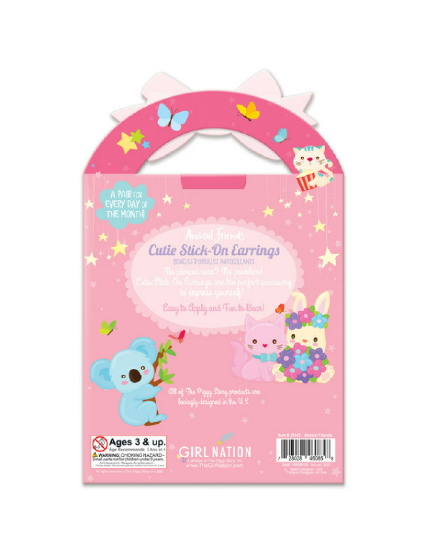 Cutie STICKER Earrings (5 packs) - Animal Friends - Girl Nation