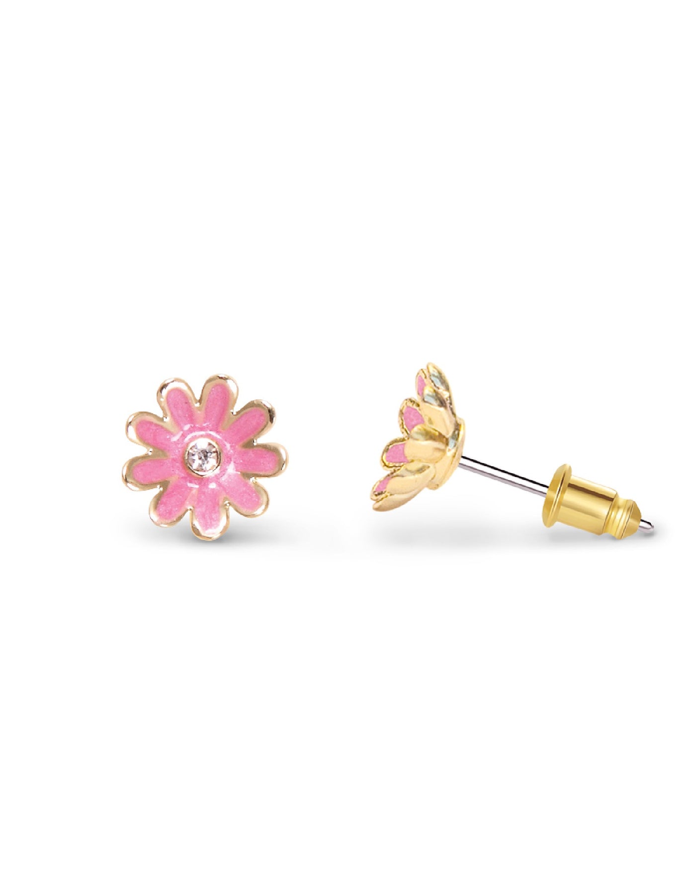 Enamel Earrings (2 Pack) - Pink Daisy - Girl Nation
