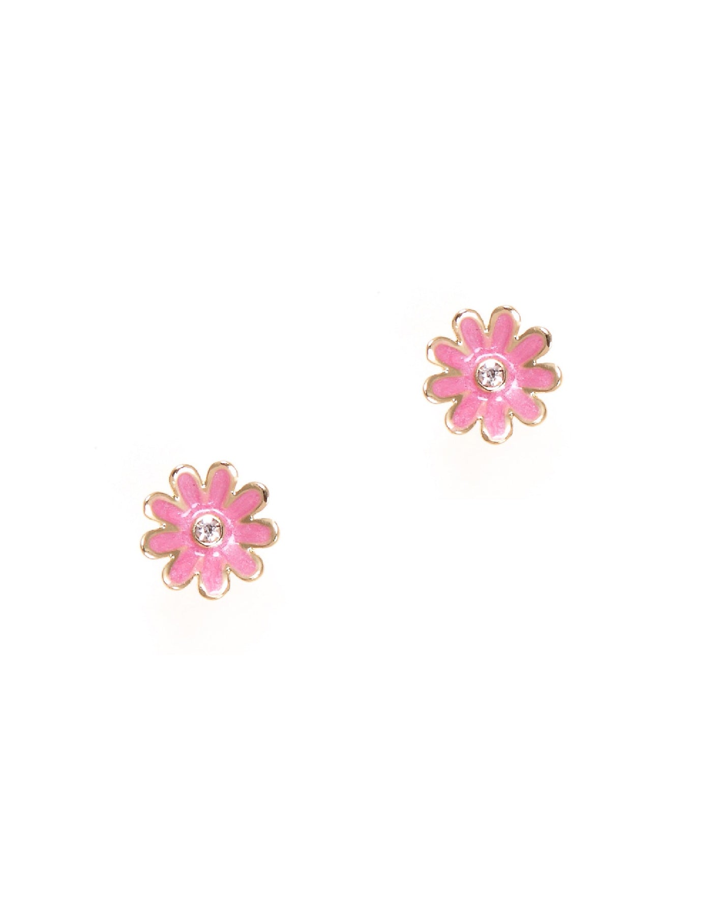 Enamel Earrings (2 Pack) - Pink Daisy - Girl Nation