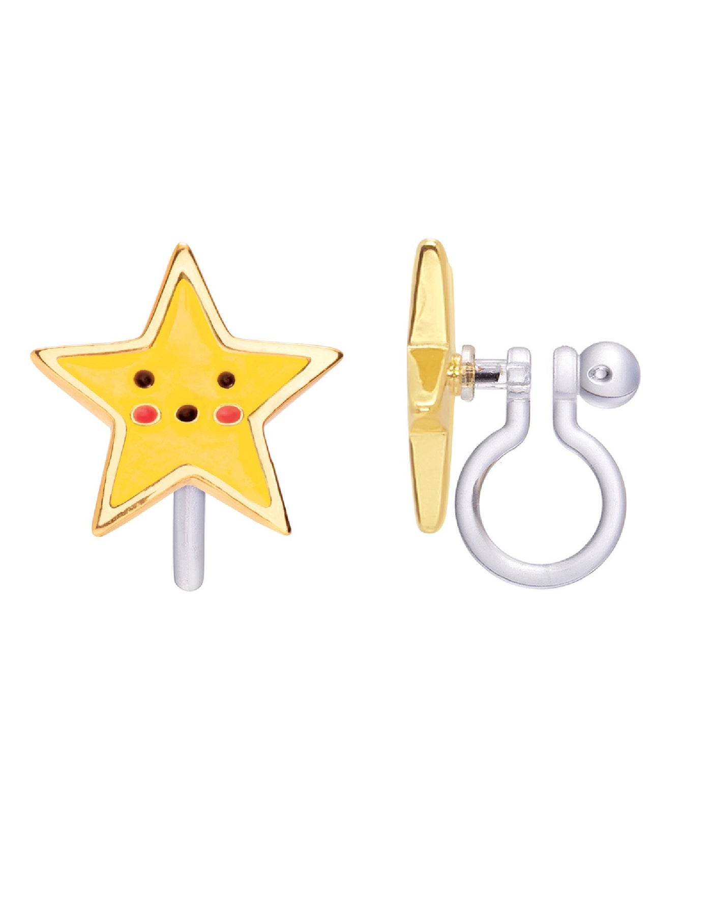 Enamel clip-on earrings (pack of 2) - Star - Girl Nation