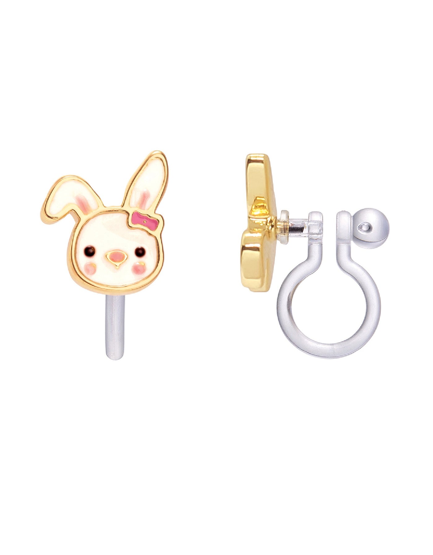 Enamel clip-on earrings (pack of 2) - Bunny - Girl Nation