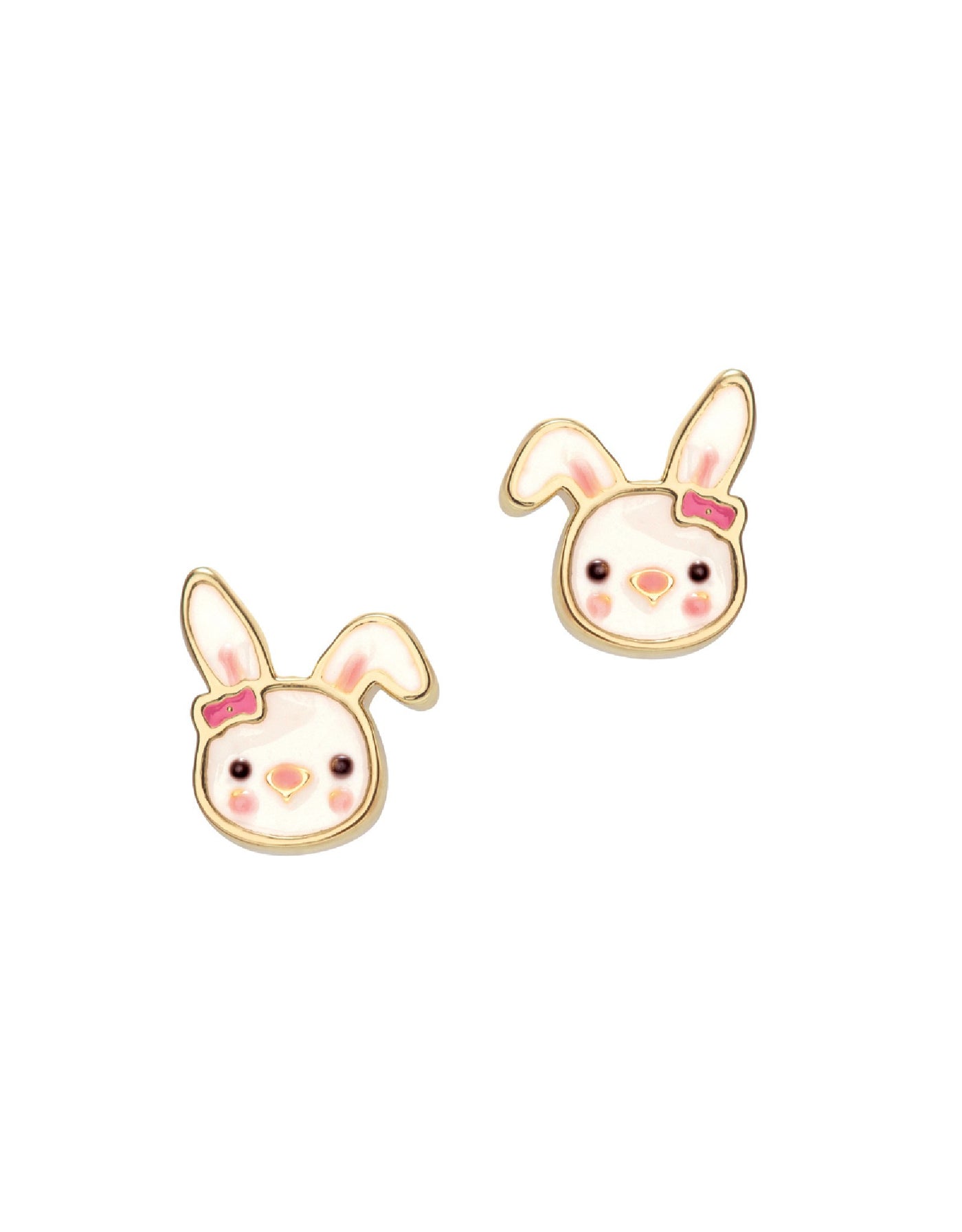 Enamel Stud Earrings - Bunny - Girl Nation